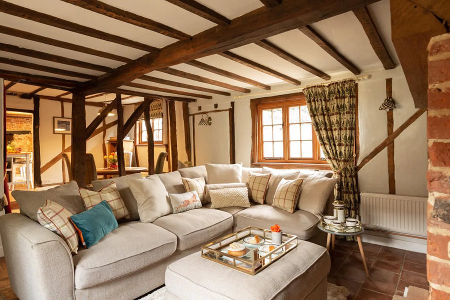 The large comfortable lounge with oak beams